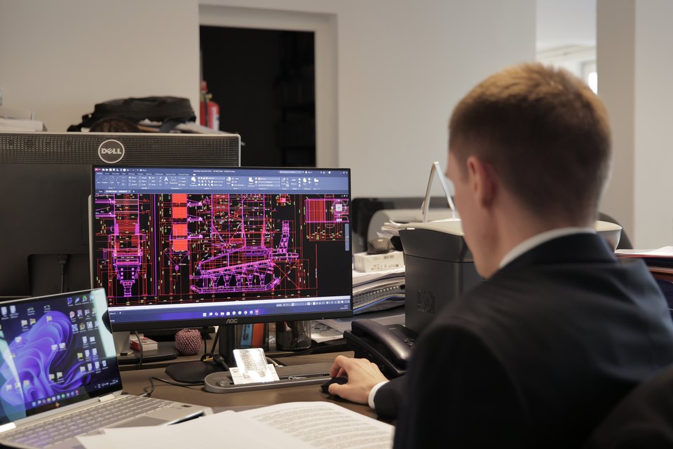 Engineer working on plant design